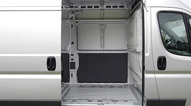 Peugeot Boxer left side door open and cargo bed