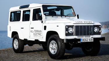 Electric Defender front three-quarters