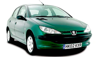 Front view of Peugeot 206