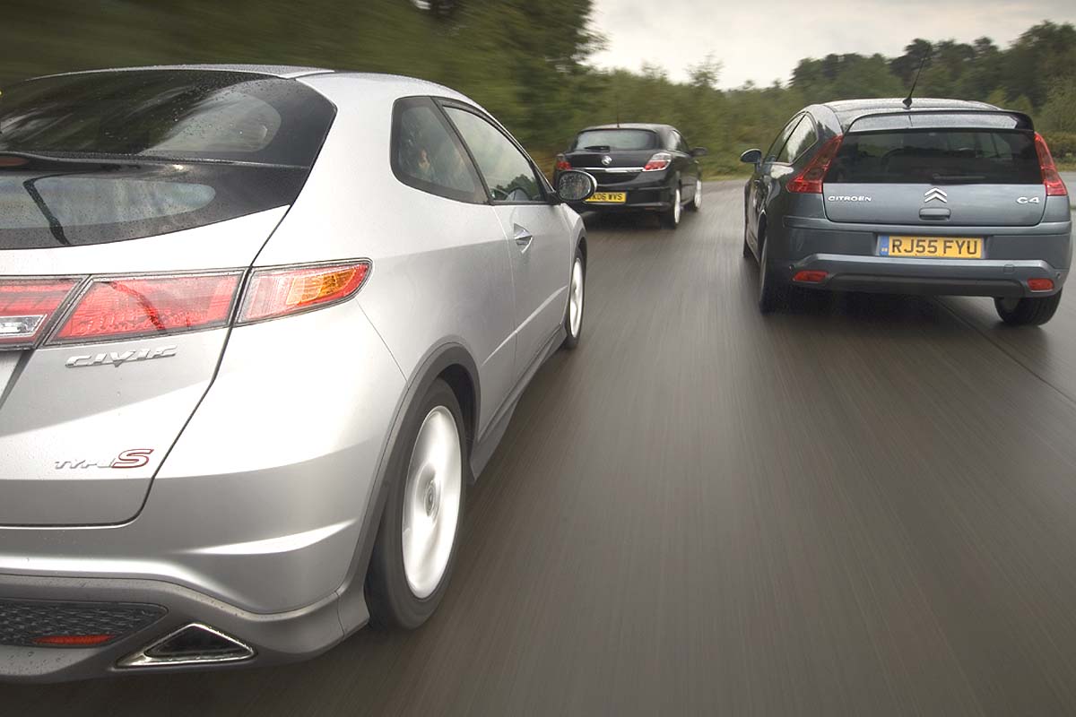 Honda Civic Type S v Vauxhall Astra Sport Hatch v Citroen C4 Coupe