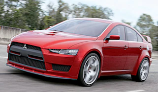 Front view of Mitsubishi Lancer Evo X