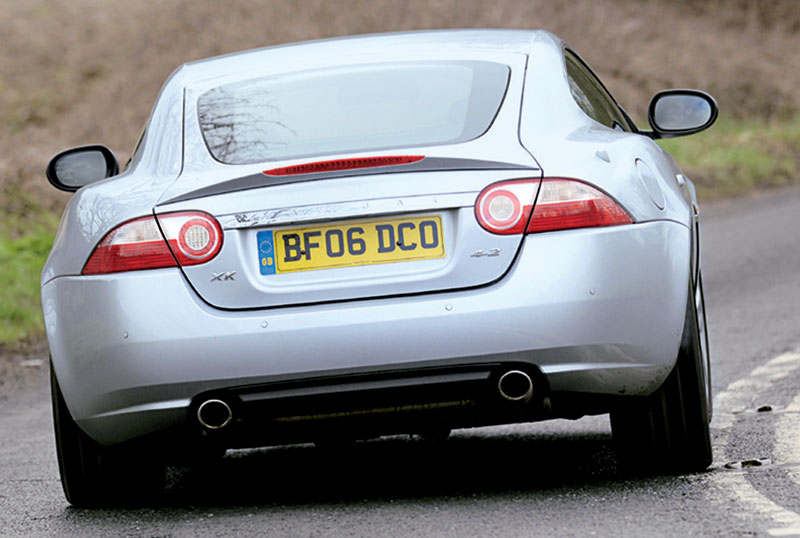 Rear view of Jaguar XK Coupe