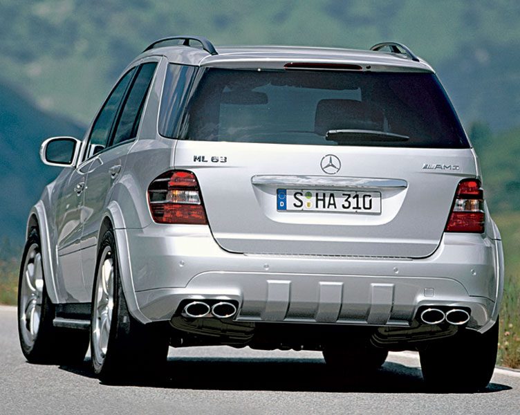 Rear view of Mercedes ML63 AMG