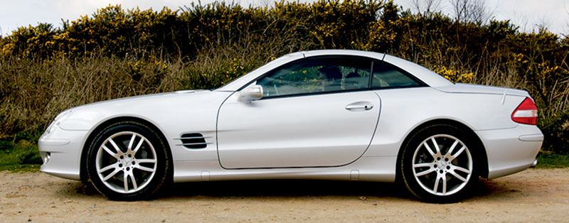 Side view of Mercedes SL500