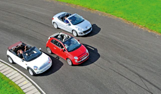 Fiat 500C vs Mini Cooper Convertible vs Peugeot 207CC