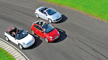 Fiat 500C vs Mini Cooper Convertible vs Peugeot 207CC
