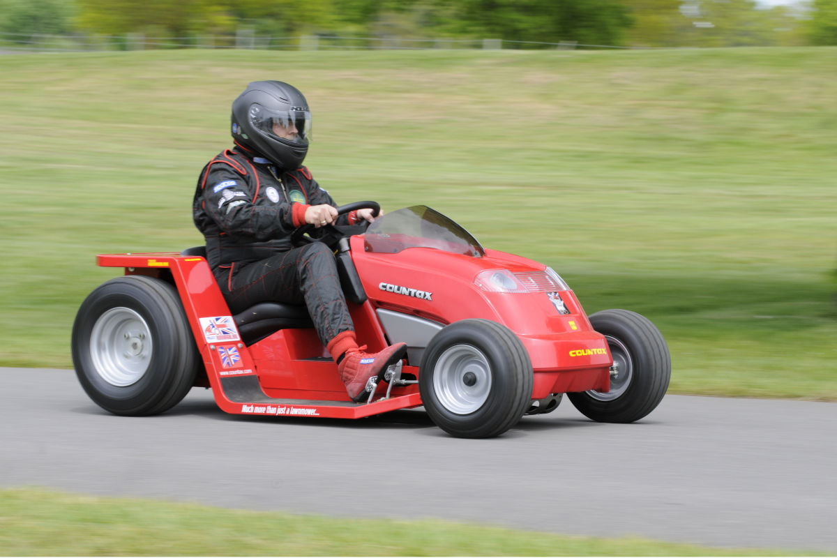 World's fastest lawnmower driven
