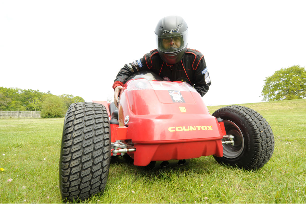 World's fastest lawnmower driven