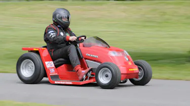 World's fastest lawnmower driven