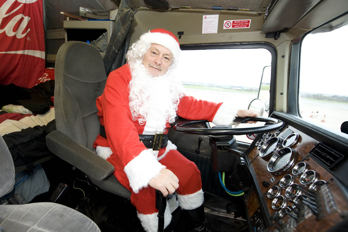 We drive the Coca Cola Christmas lorry! interior