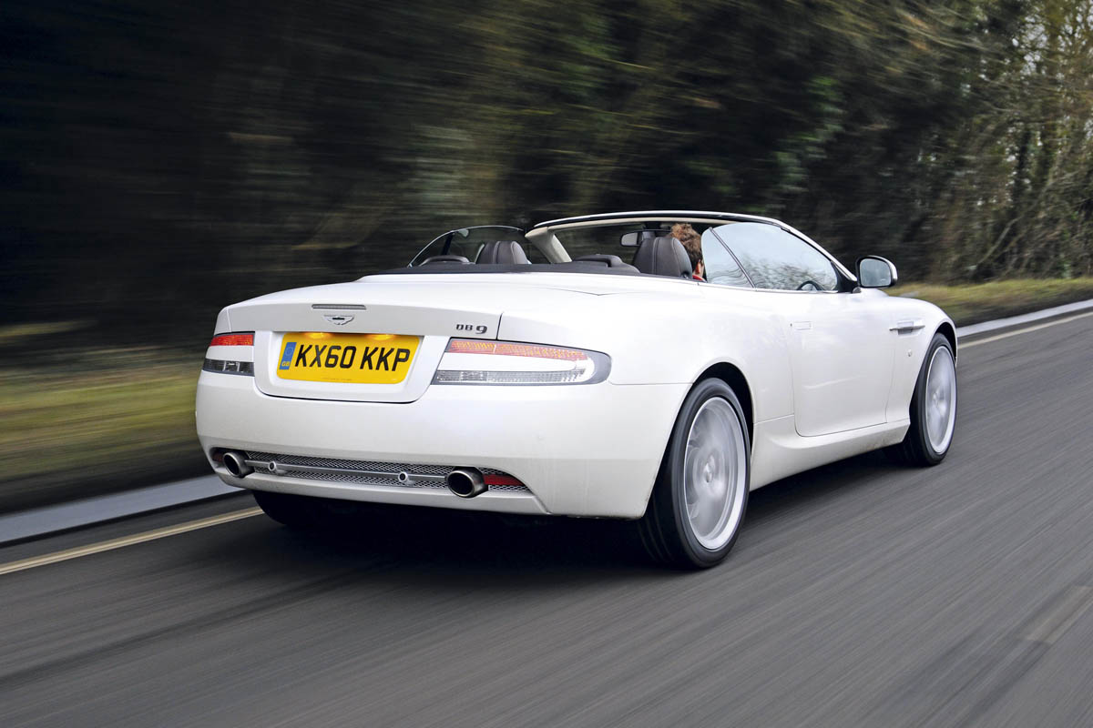 Aston DB9 Volante Morning Frost rear