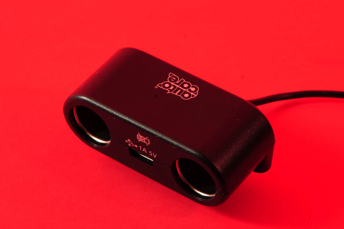 Autocare Twin Socket Adaptor with USB Port