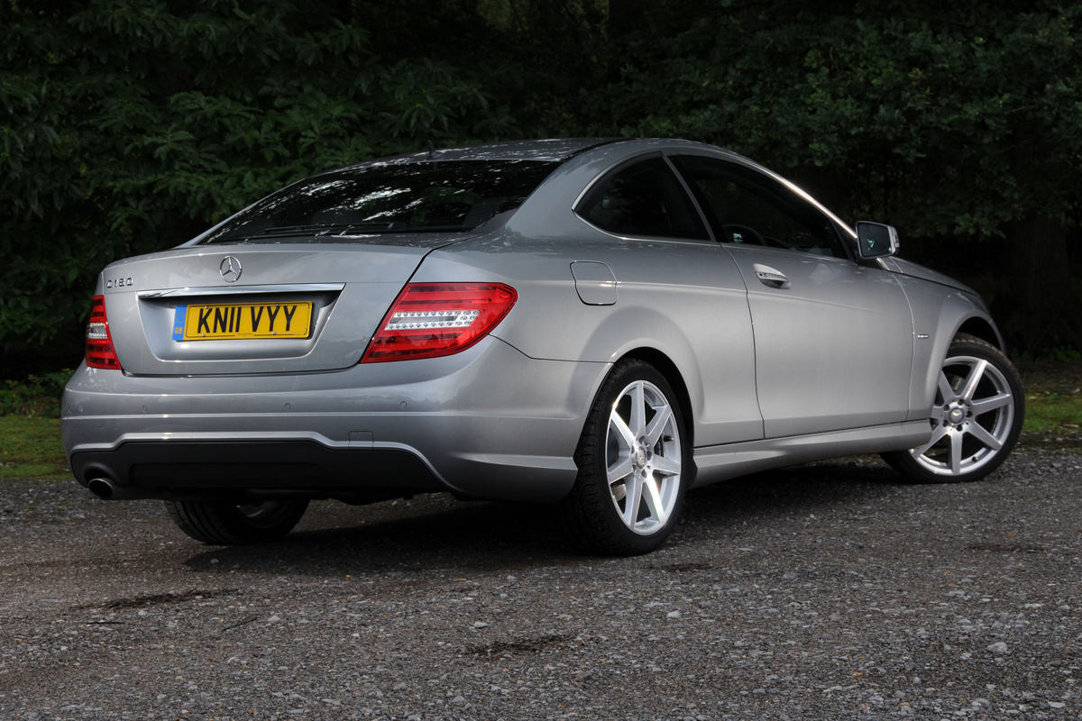Mercedes C180 Coupe rear three-quarters