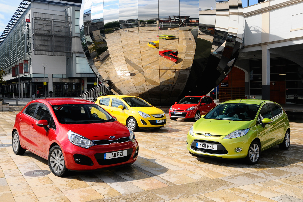 Kia Rio vs Vauxhall Corsa vs Renault Clio vs Ford Fiesta