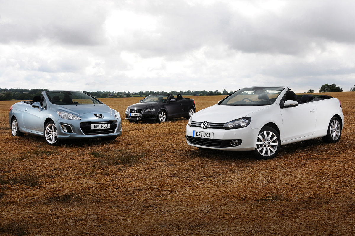 Peugeot 308 CC vs Audi A3 Cabriolet vs Volkswagen Golf Cabriolet