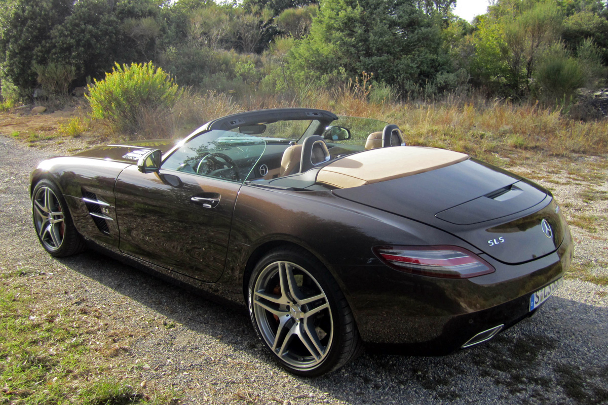 Mercedes SLS AMG Roadster rear three-quarters