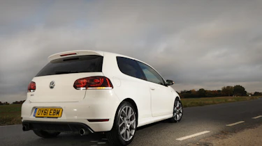 VW Golf GTI 35 rear three-quarters