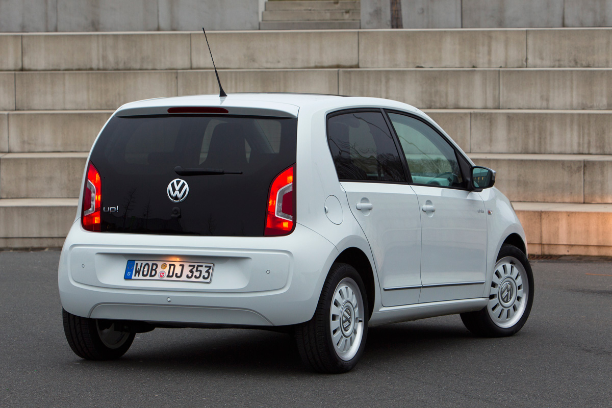 VW up! 5-door rear three-quarters
