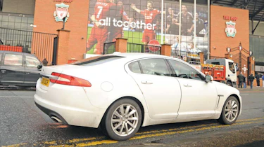 Jaguar XF outside Anfield