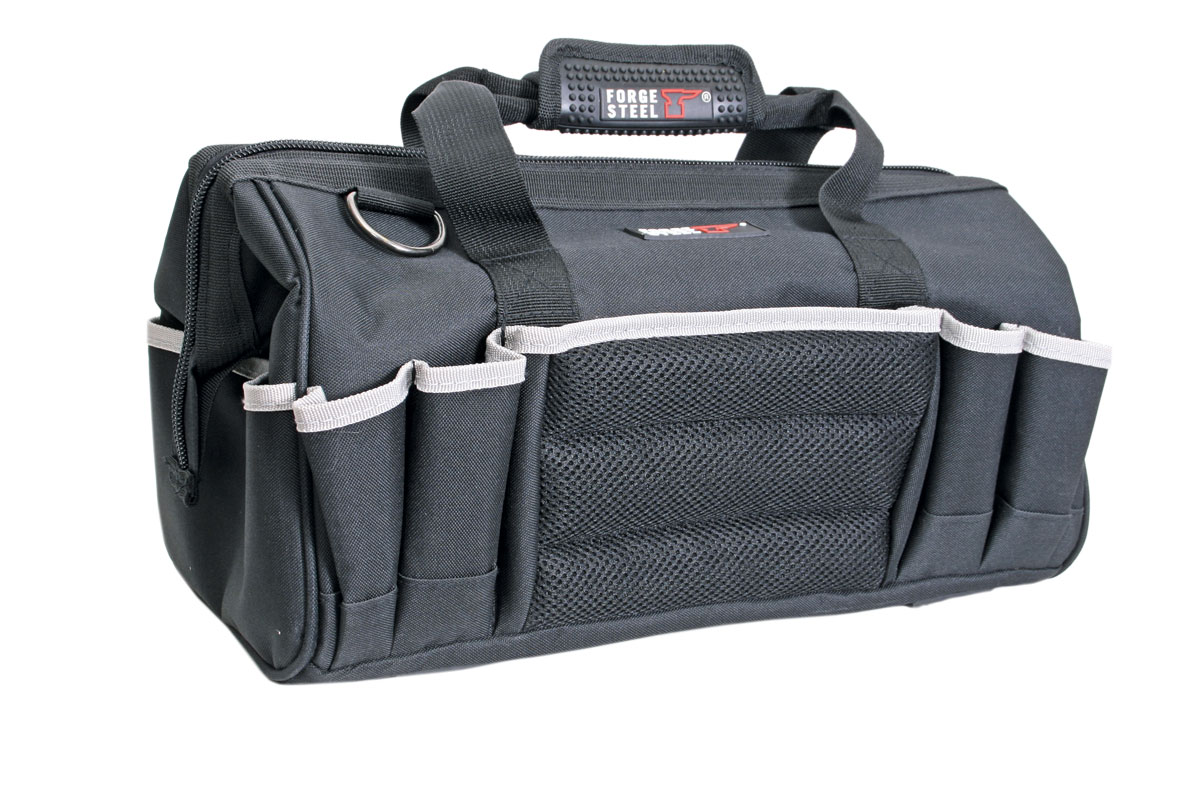 Forge Steel Hard Bottom Tool Bag 16”