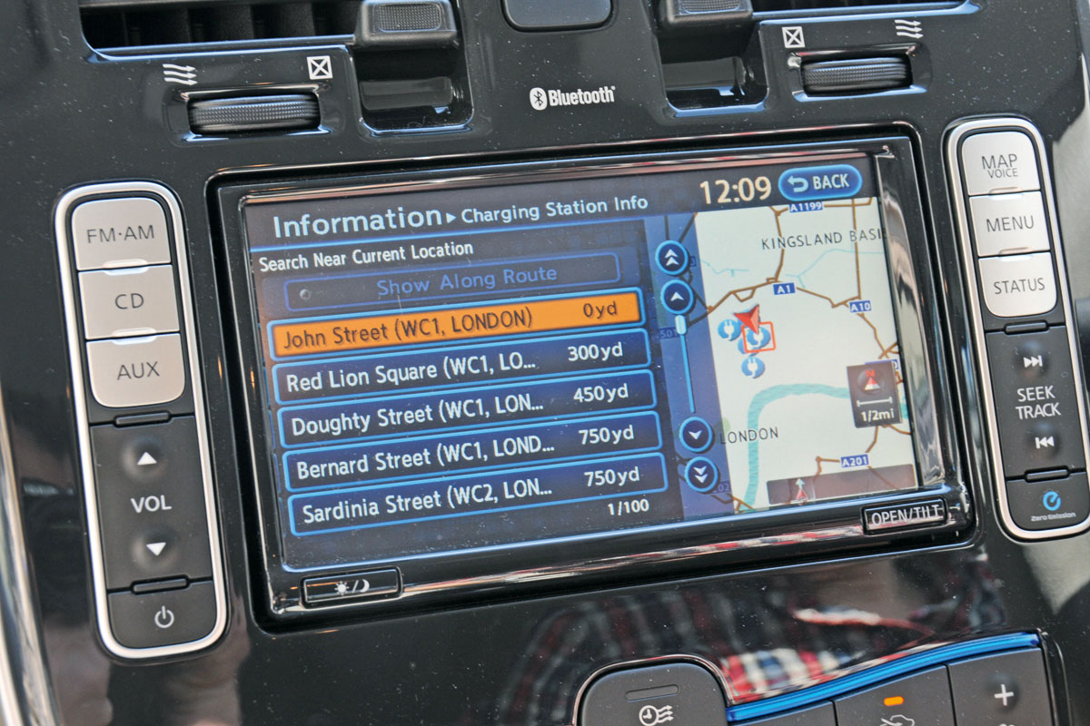 Nissan Leaf centre console