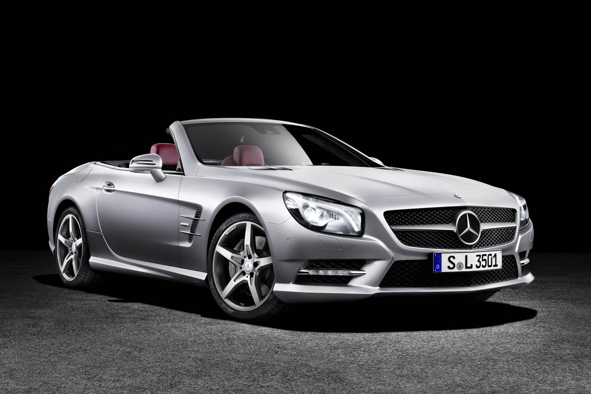 Mercedes SL350 roof down