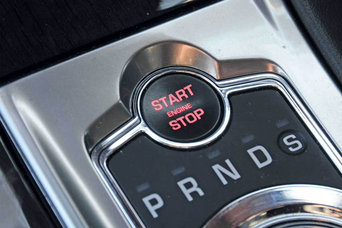 Jaguar XF start button