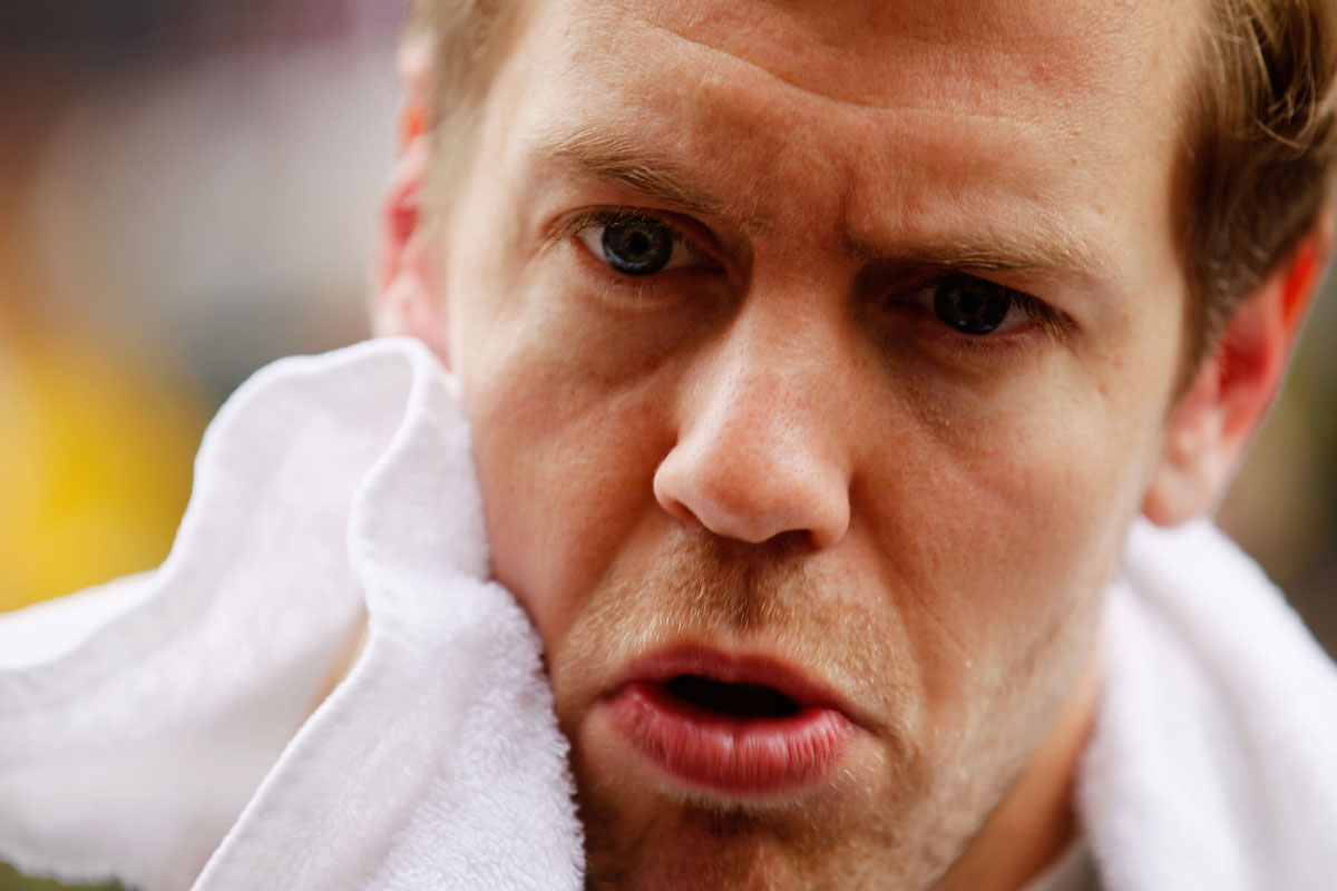 A grumpy Sebastian Vettel after finishing fifth