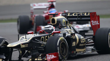 Kimi Raikkonen ahead of Fernando Alonso