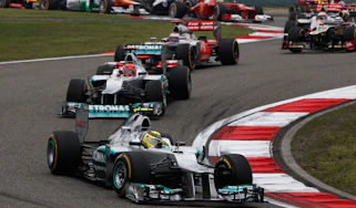 Nico Rosberg leads the Chinese Grand Prix