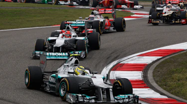 Nico Rosberg leads the Chinese Grand Prix