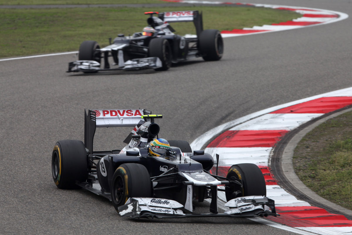 Bruno Senna ahead of Pastor Maldonado