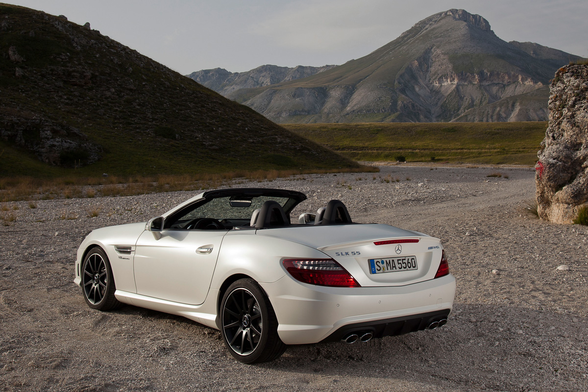 Mercedes SLK55 AMG rear three-quarters