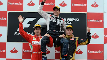 Fernando Alonso, Pastor Maldonado and Kimi Raikkonen