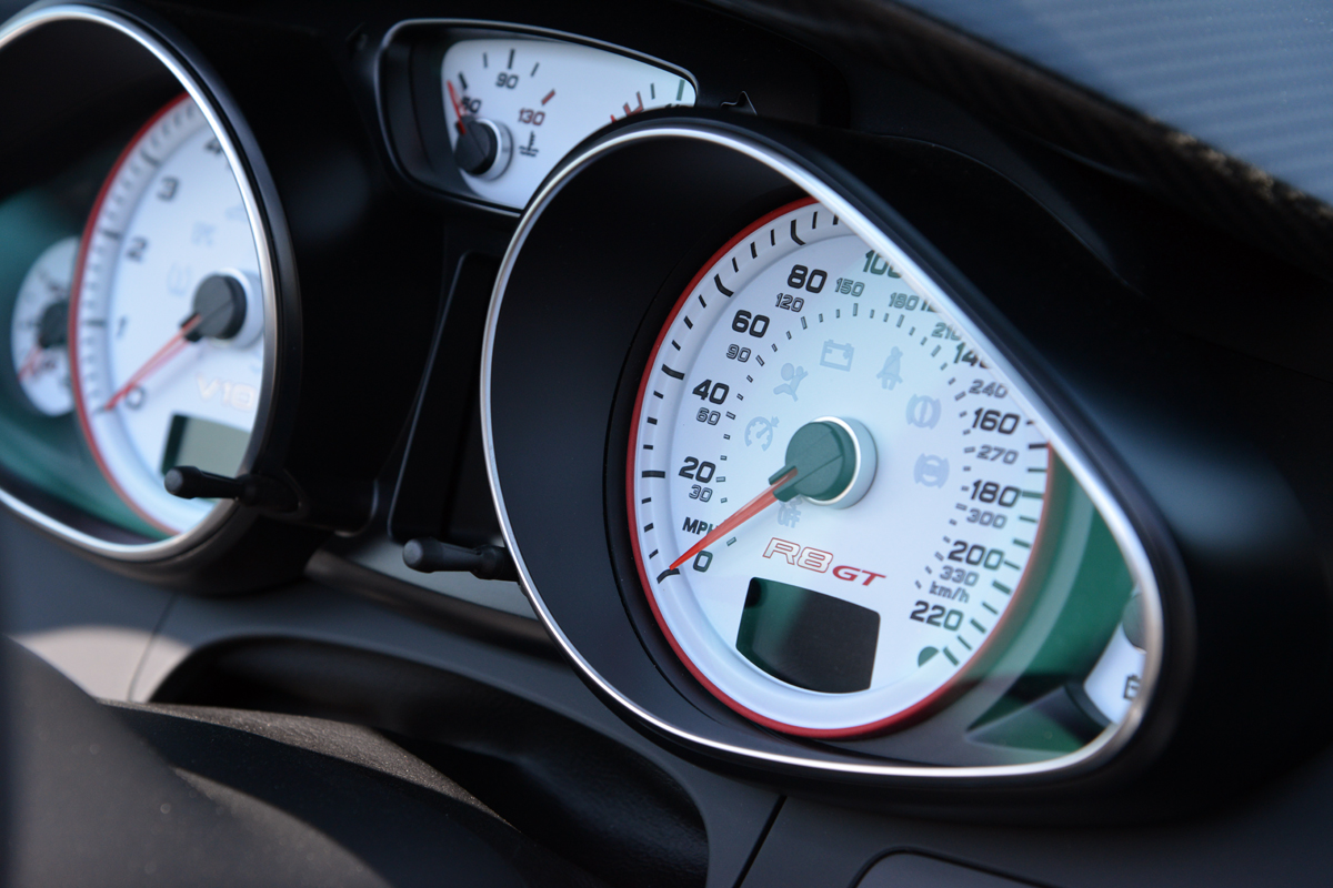 Audi R8 GT Spyder dials
