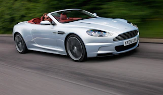 Aston Martin DBS Volante convertible front tracking
