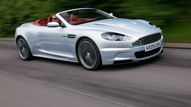Aston Martin DBS Volante convertible front tracking