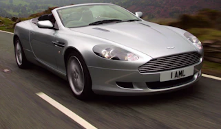 Aston Martin DB9 Volante convertible front tracking