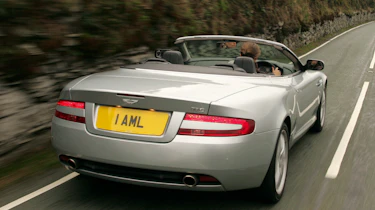 Aston Martin DB9 Volante convertible rear tracking