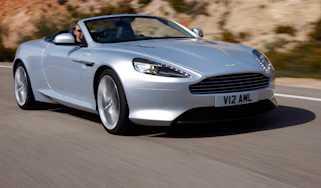 Aston Martin Virage Volante convertible front tracking