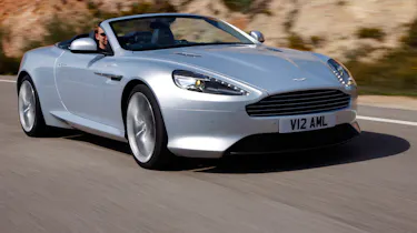 Aston Martin Virage Volante convertible front tracking