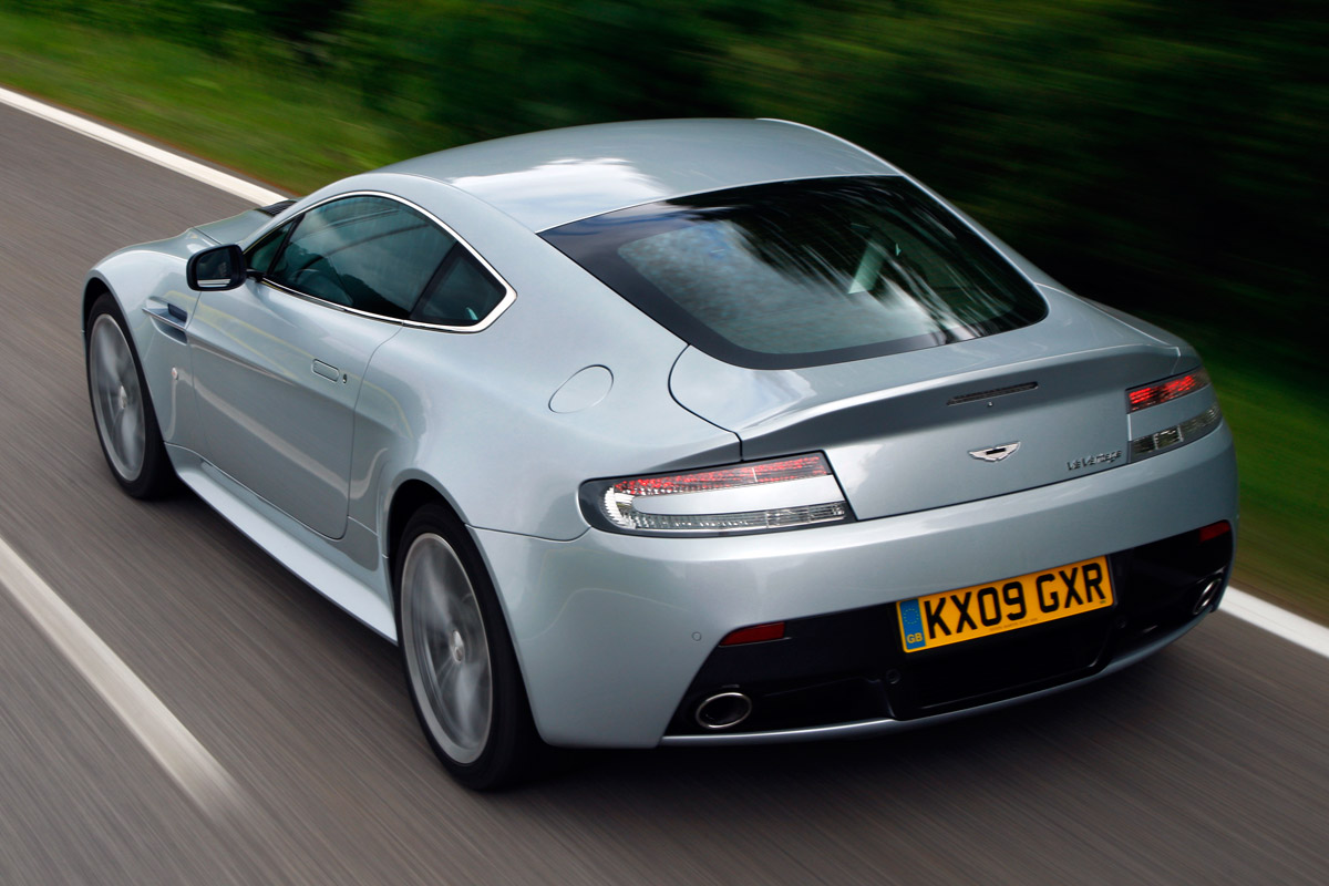 Aston Martin V12 Vantage coupe rear tracking