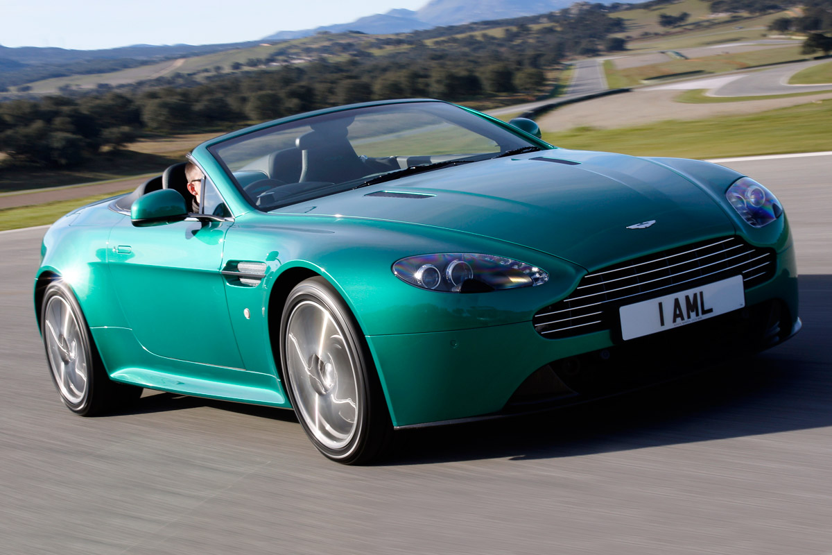 Aston Martin V8 Vantage S roadster convertible front tracking