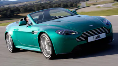 Aston Martin V8 Vantage S roadster convertible front tracking