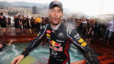 Mark Webber celebrates