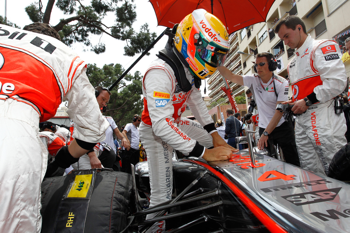 Lewis Hamilton on the grid