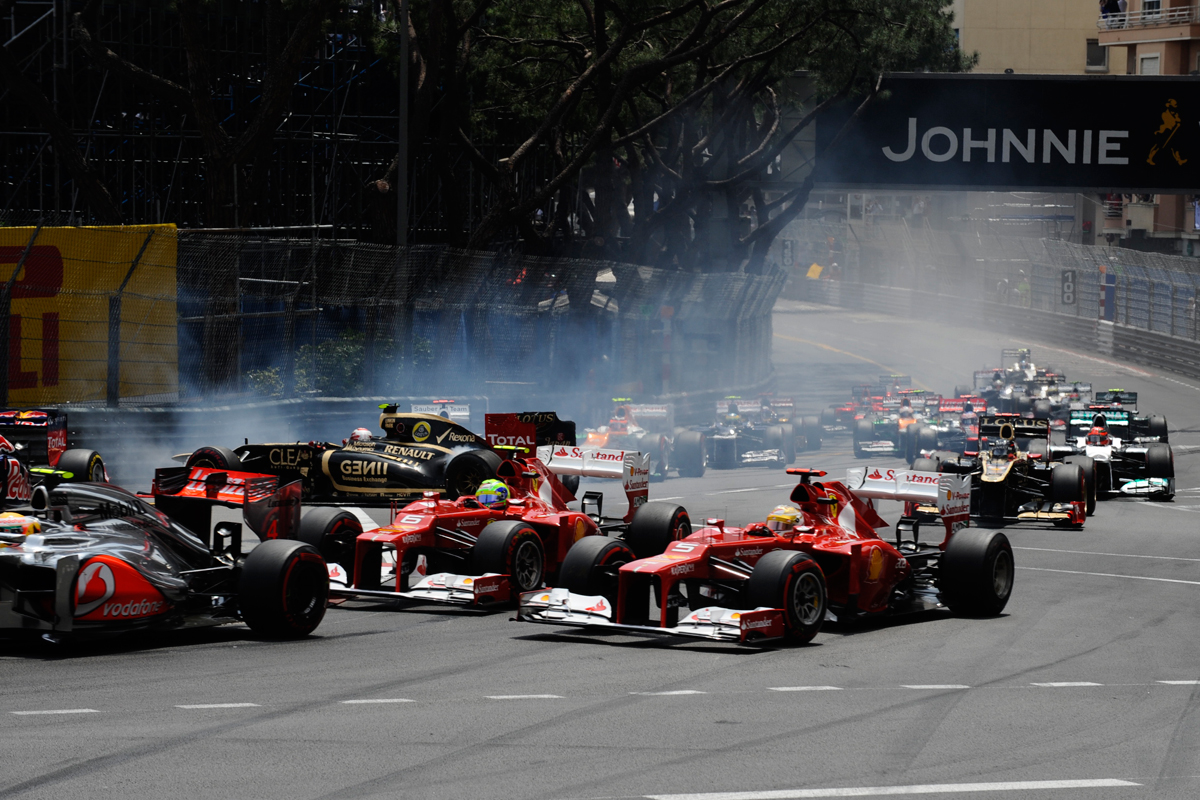 Crash on the first lap