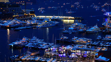 Monaco harbour at night