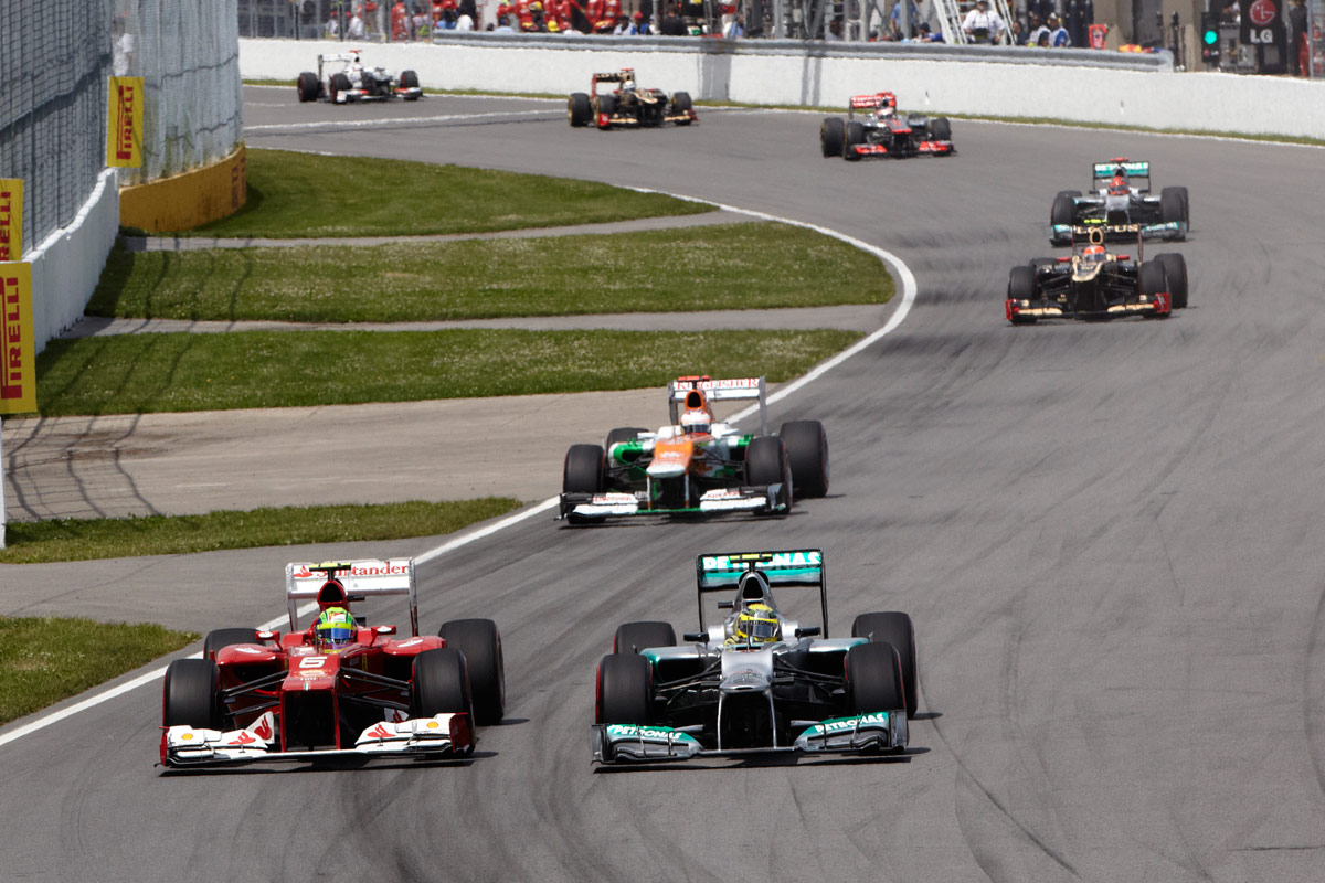 Nico Rosberg ahead of Felipe Massa