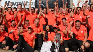 The McLaren team celebrate